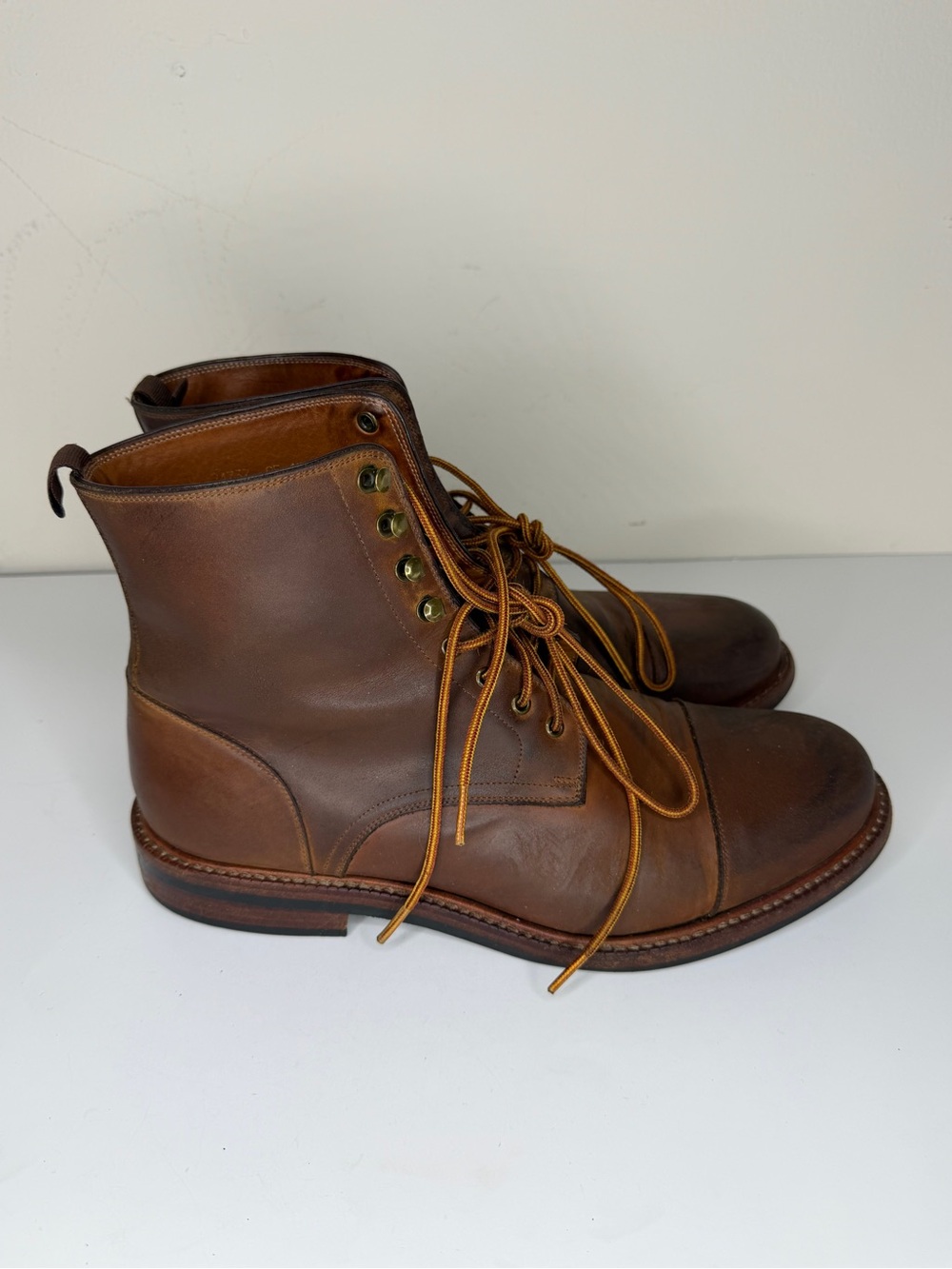 Beckett Simonon Brown Leather Cap Toe Lace Up Ankle Boots Men's Size 10.5